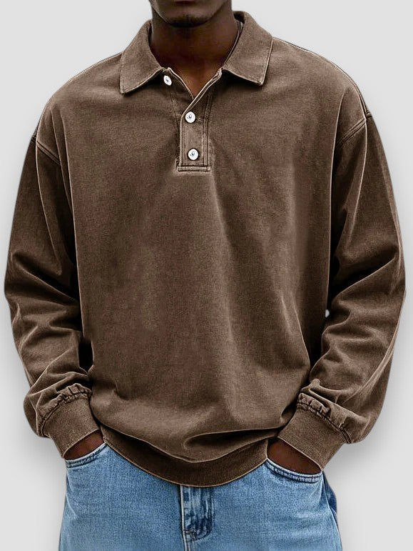 Hans™ | Långärmad Casual Pikétröja