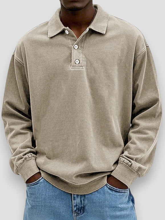 Hans™ | Långärmad Casual Pikétröja