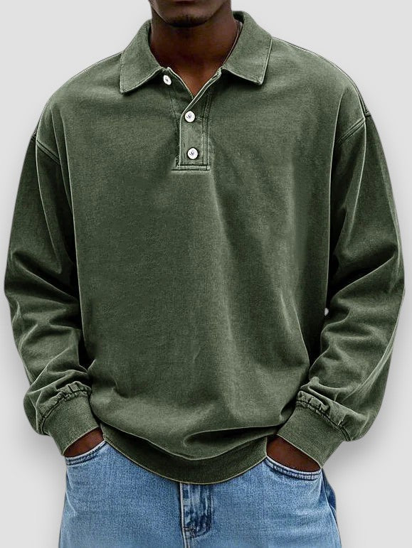 Hans™ | Långärmad Casual Pikétröja