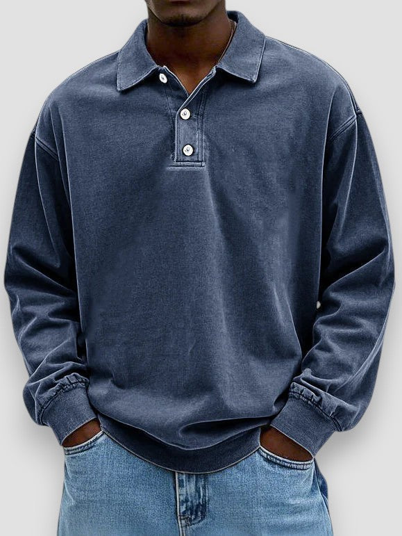 Hans™ | Långärmad Casual Pikétröja